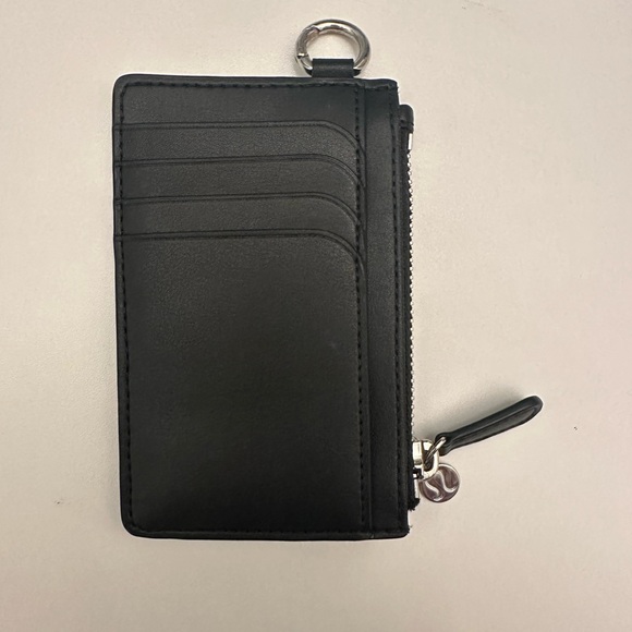 Lululemon Leather Alternative Card Case Keychain Wallet Black - Picture 2 of 4